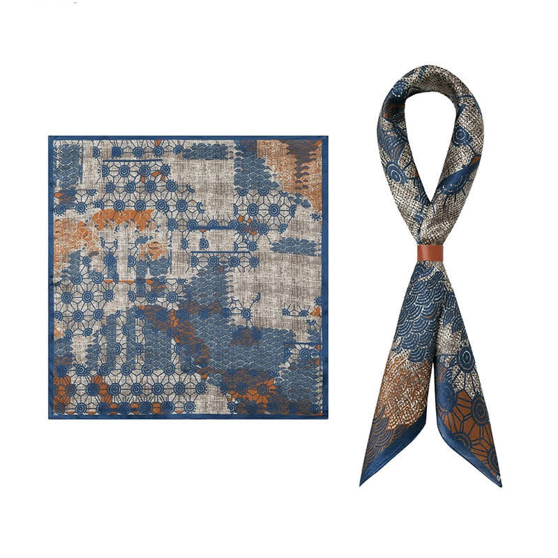  Navy Stripes Square Scarf main image 1