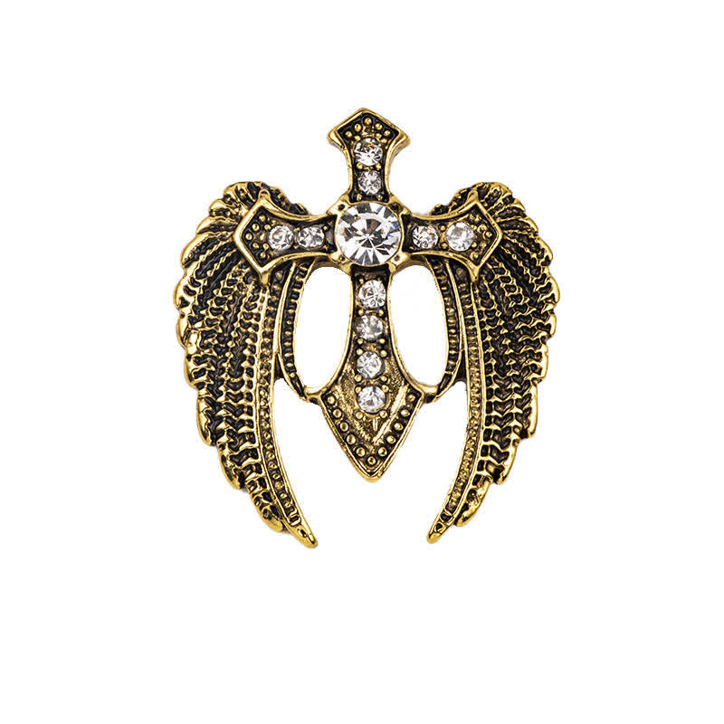 Men's Soar In Faith Wings Cross Brooch