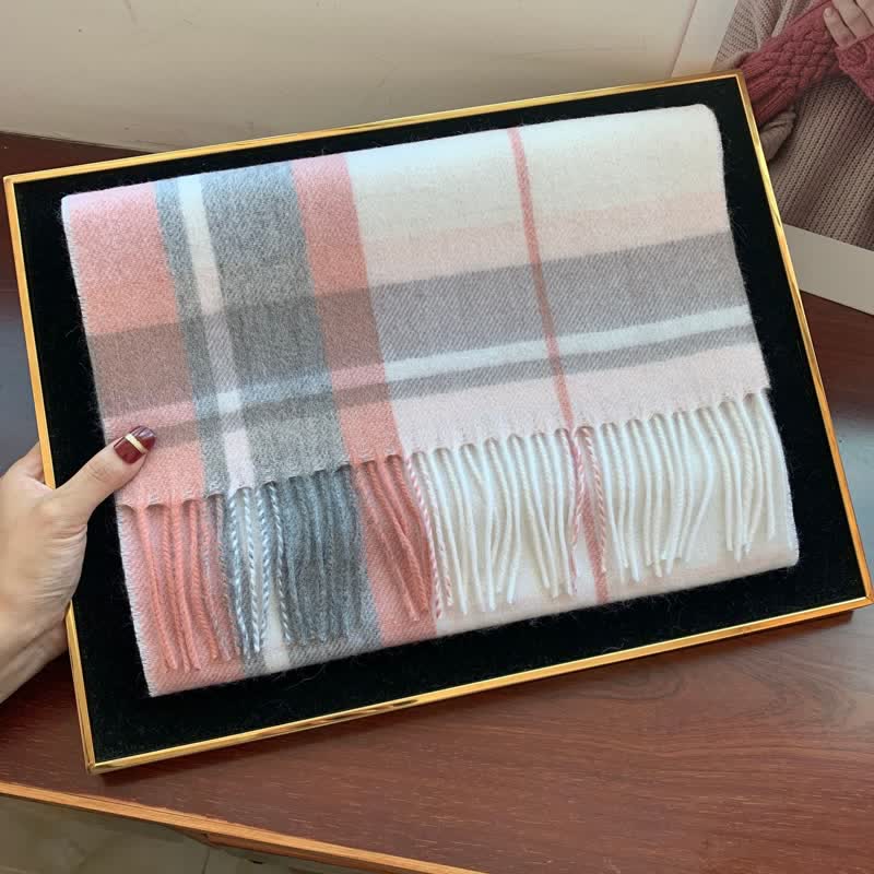 Unisex Lamb Edinburgh Big Warm Plaid Scarf - #22 - image 40