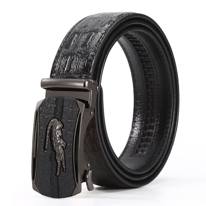 Men's Crocodile Relief Buckle Leather Belt