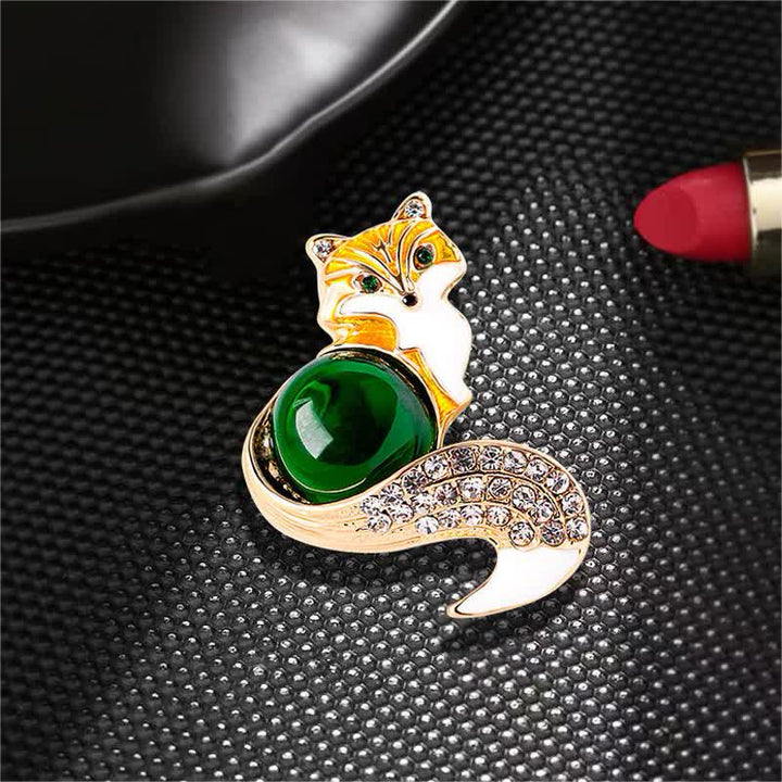 Women's Glaze Enamel Fox Brooch