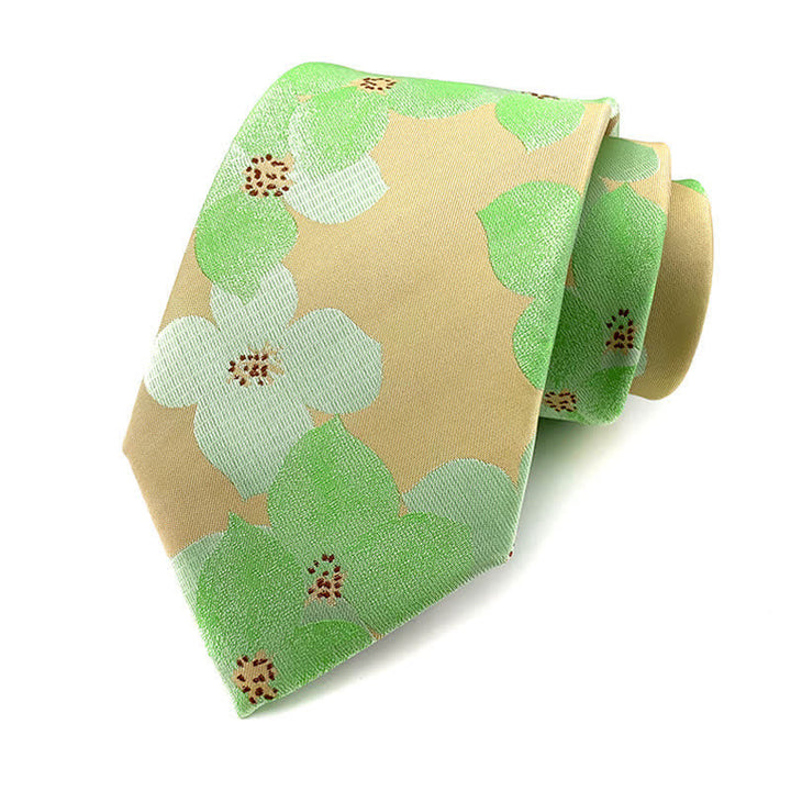 Men's Elegant Large Blossom Floral Necktie