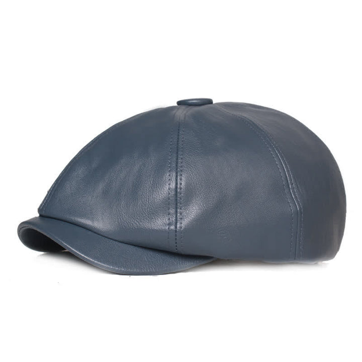 Minimalist Plain Colours Leather Beret Cap