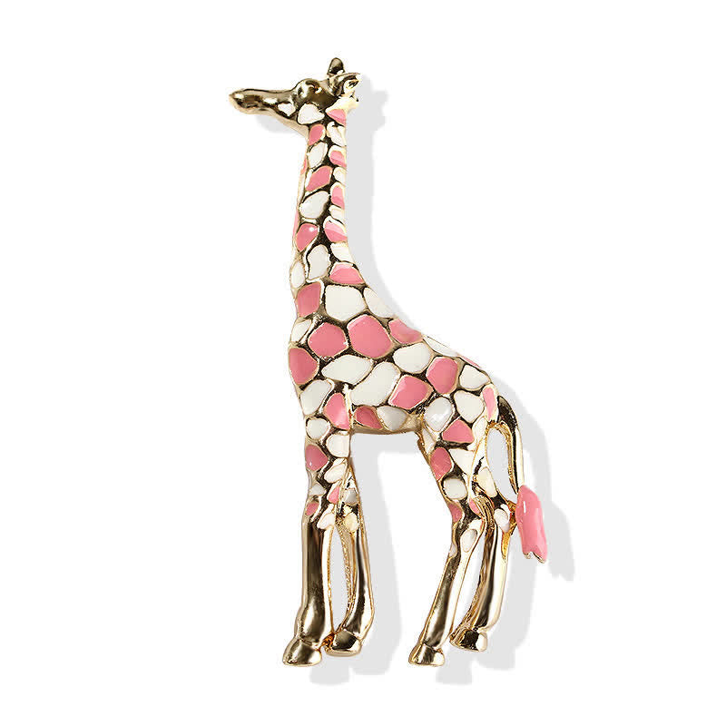 Women's Cartoon Glossy Enamel Giraffe Brooch