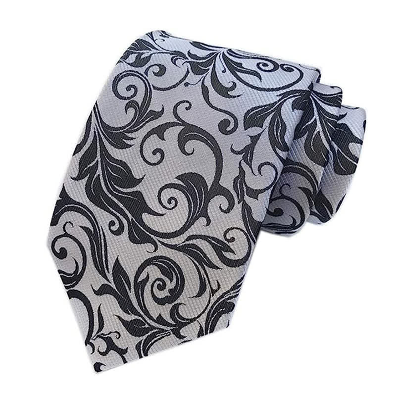 2Pcs Men's Plant Swirl Floral Necktie Set