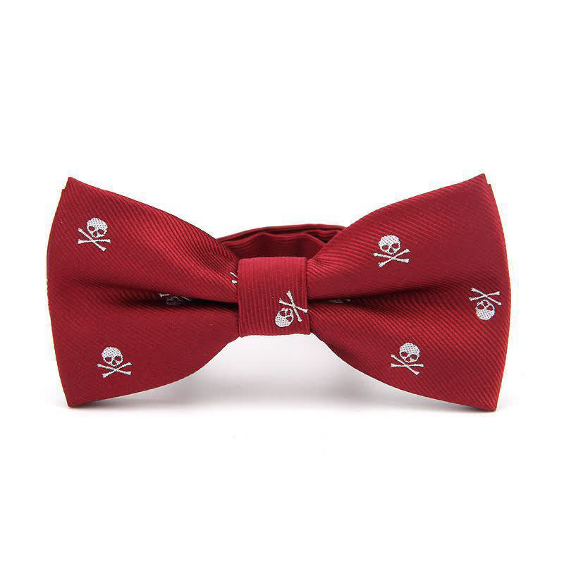 Men's Halloween Skeleton Cross Bones Bow Tie