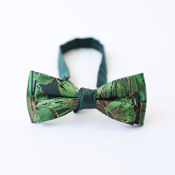 Men's Green Series Gold Tone Koi Bow Tie