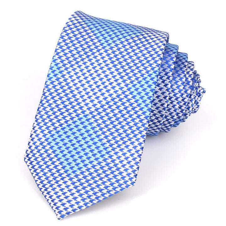 Men's Visual Patchwork Large Check Necktie