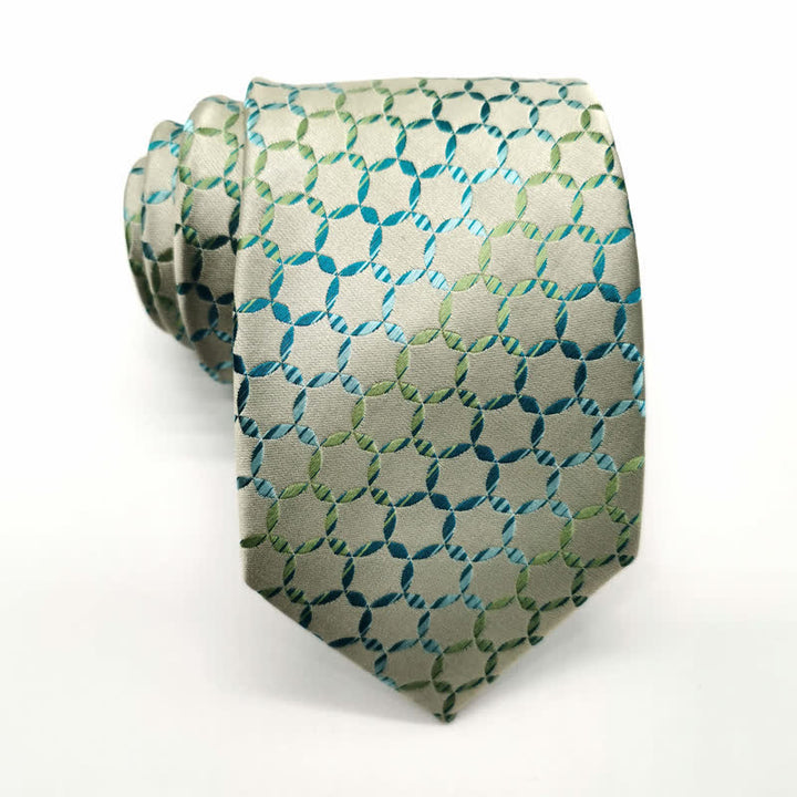 Men's Graduated Striped Hexagon Pure Silk Necktie