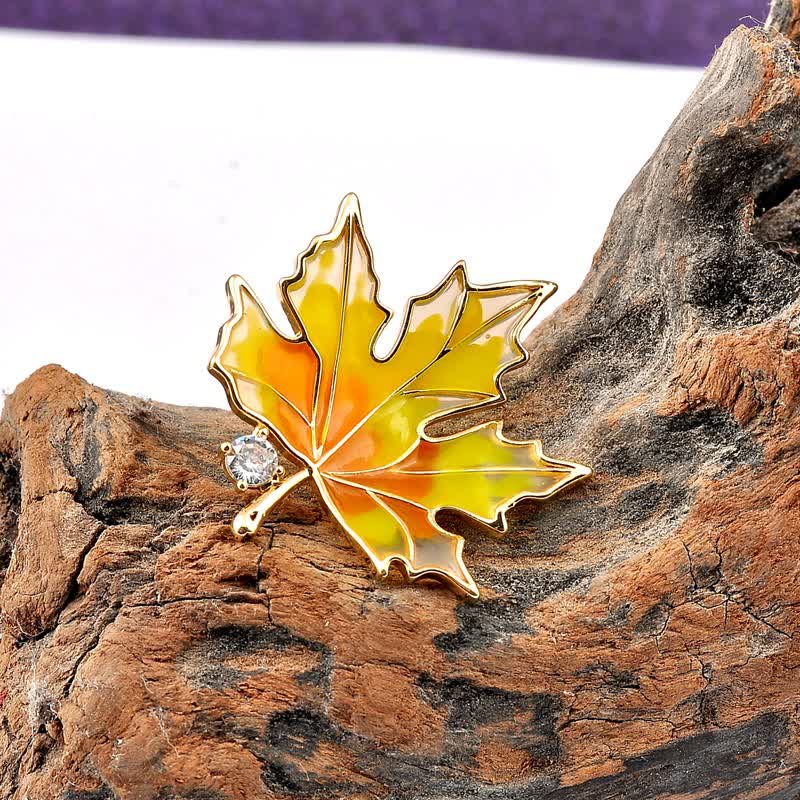 Women's Autumn Gold Maple Leaf Brooch