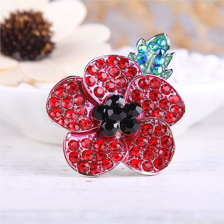 Women's Splendid Red Poppy Brooch