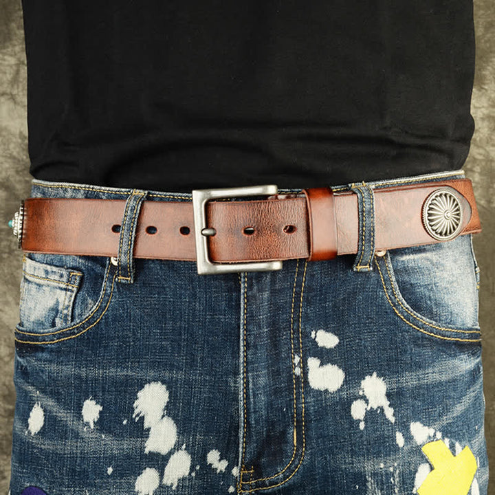 Men's Punk Heavy Metal Studded Leather Belt