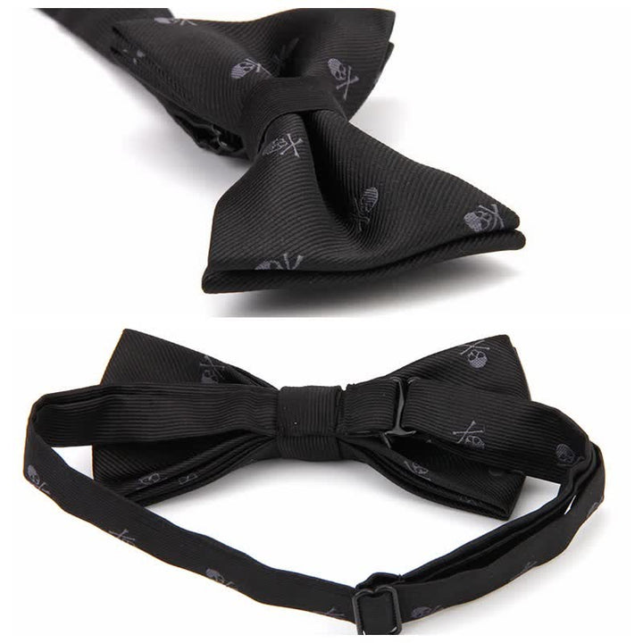 Men's Halloween Skeleton Cross Bones Bow Tie