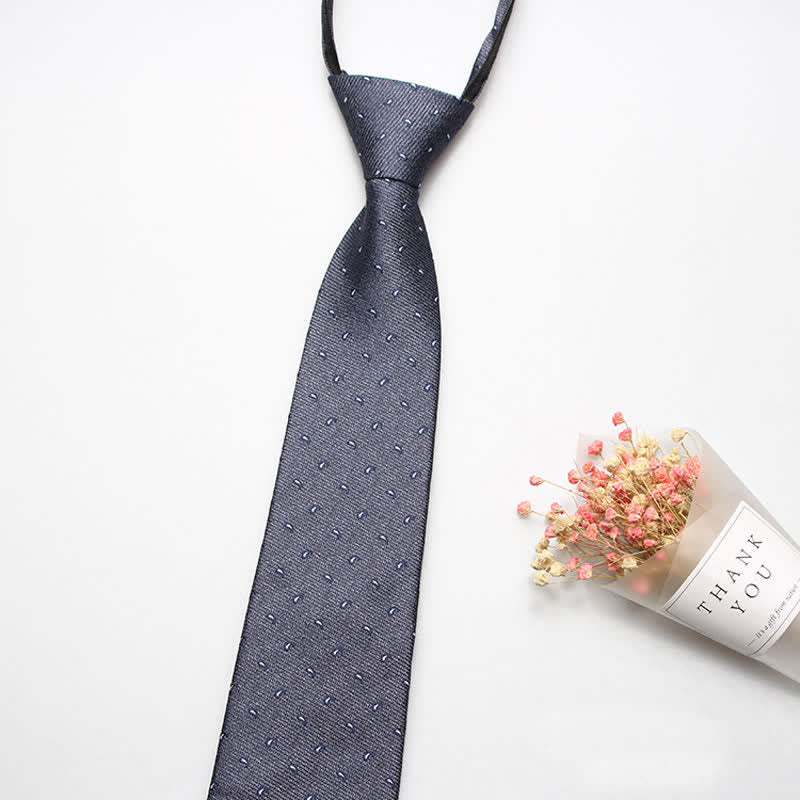 Men's Trendy Micro Paisley Zipper Tie Necktie - Gray - image 1