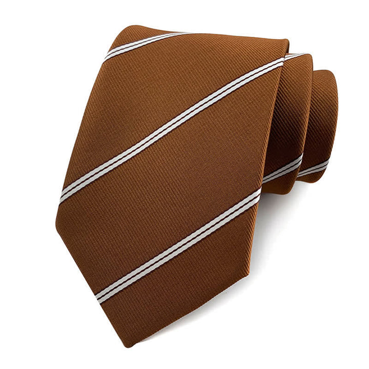 Men's Traditional Repp Striped Office Necktie - Peru - image 2