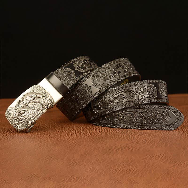 Men's Eagle Buckle Genuine Leather Embossing Belt