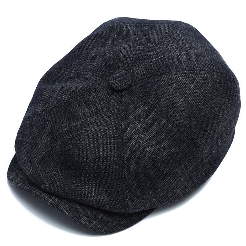  Classic Newsboy Flat Cap with Earflap Beret - Navy - Adjustable (about 22"-23 5/8") - image 2
