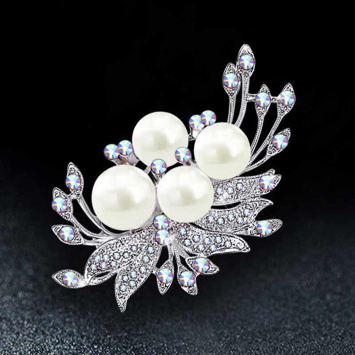 Women's Phoenixes Flower Pearl Brooch