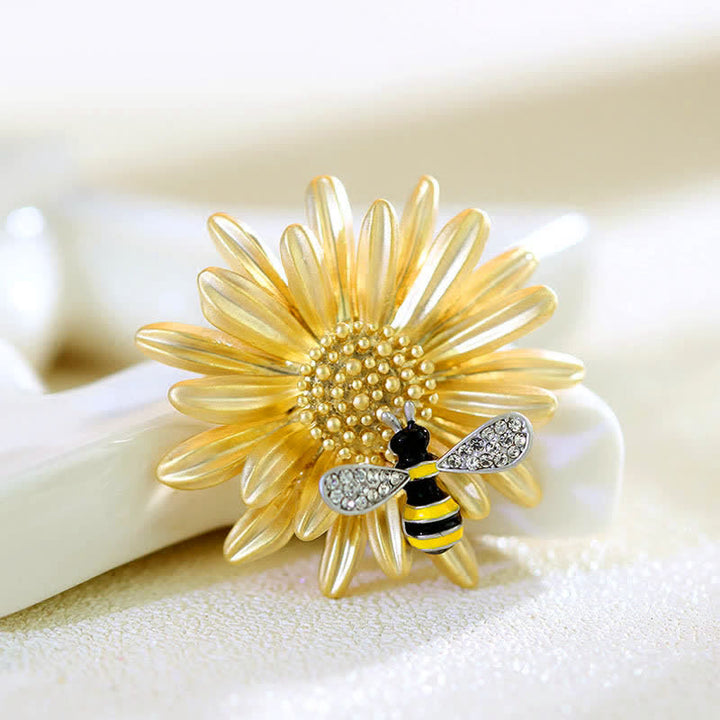 Women's Sweet Sunflower Bee Brooch