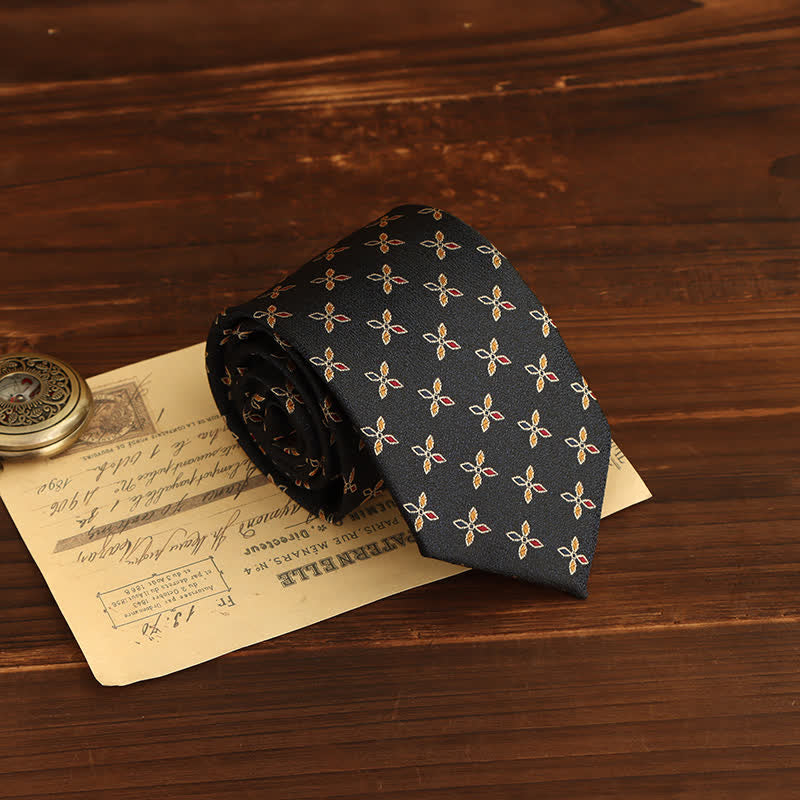 Men's Coloful Geometric Prints Necktie - Navy - image 2