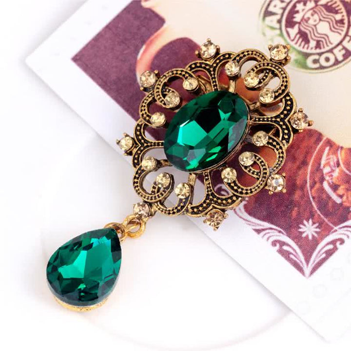 Women's Ornate Antique Waterdrop Brooch