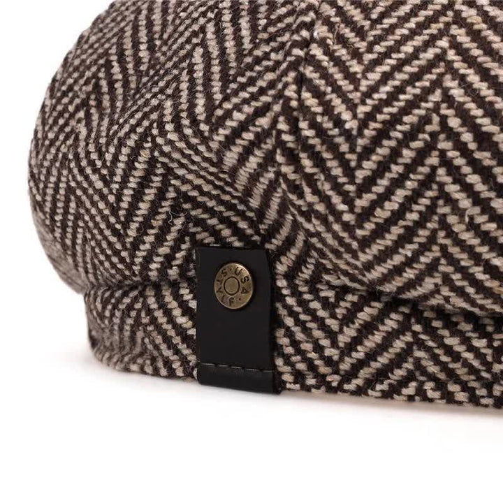 Peaky Blinders Herringbone Octagonal Beret Cap