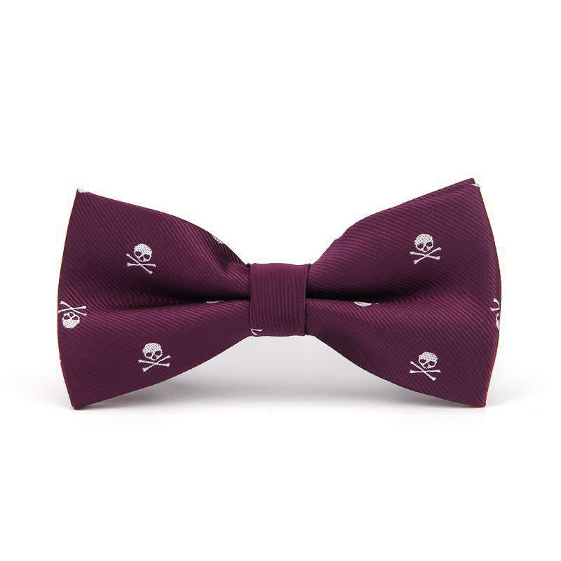 Men's Halloween Skeleton Cross Bones Bow Tie