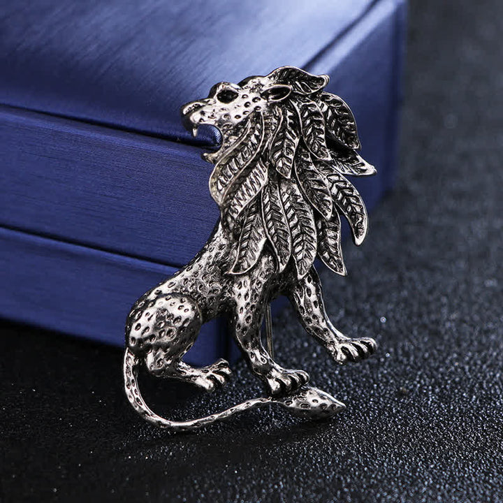 Men's Antique Retro Lion Brooch