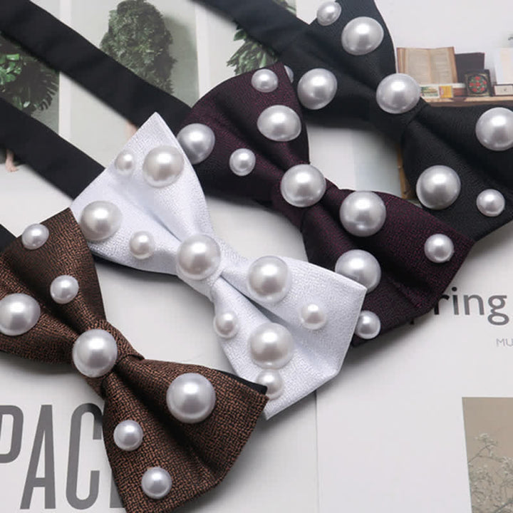 Artificial Pearls Dancing Party Bow Tie