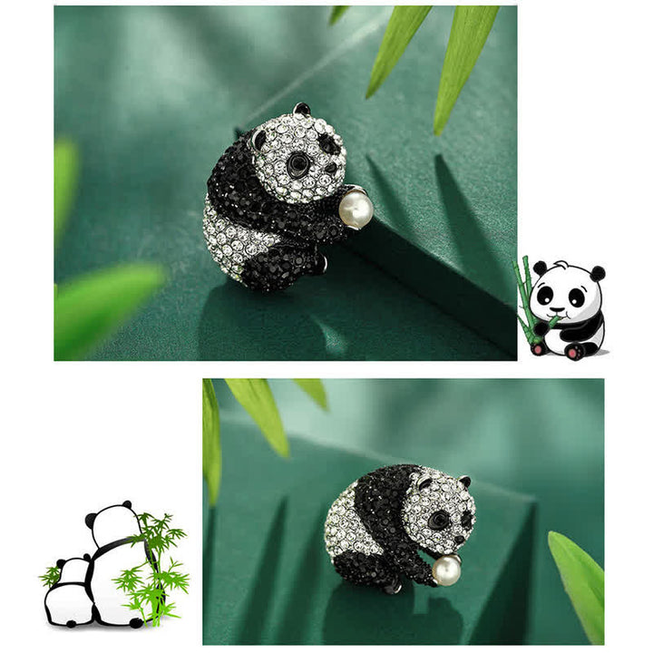 Women's Panda Sparkling Body Brooch