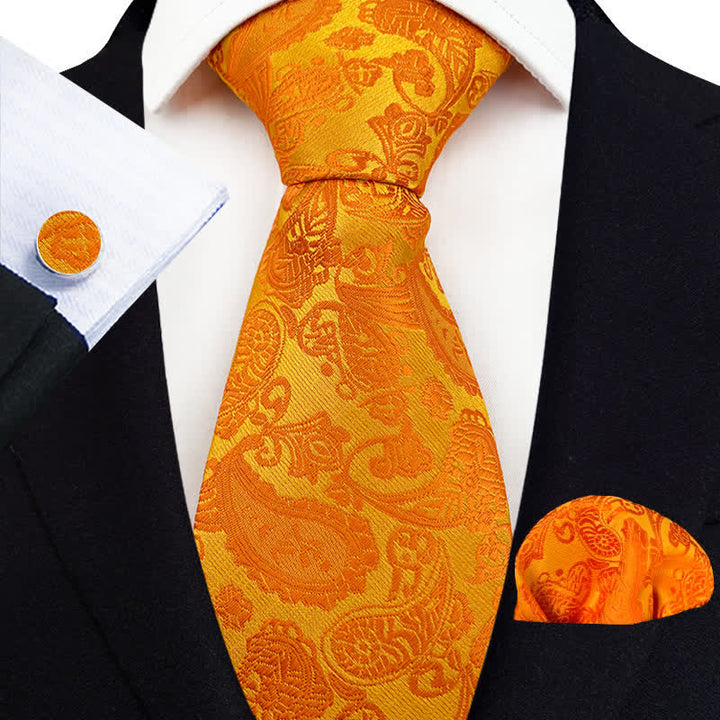 3Pcs Men's Exotic Paisley Necktie Set