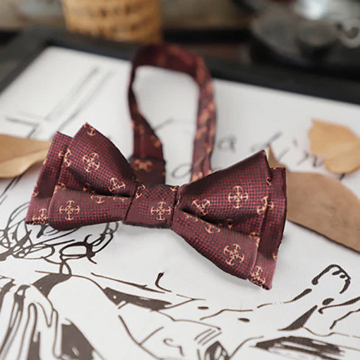 Men's Retro Floral Leaves Bow Tie