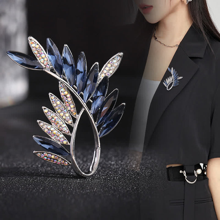 Women's Olive Branch Crystal Brooch