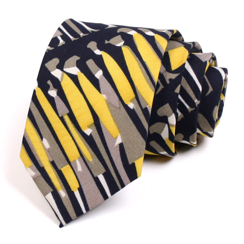 Men's Black & Yellow Crowds Necktie - Black & Yellow - image 0