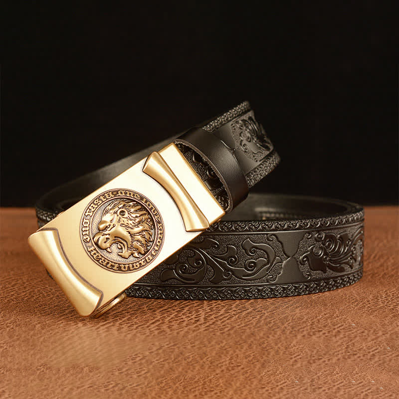 Men's Punk Lion Head Leather Belt