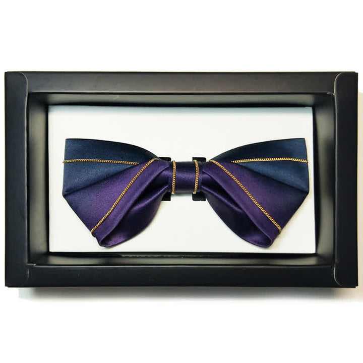 Men's Graudated Pocket Square Twist Bow Tie