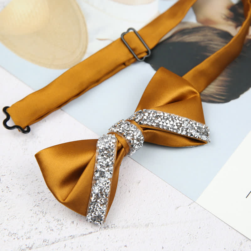 Men's Glittering Rhinestone Wedding Bow Tie