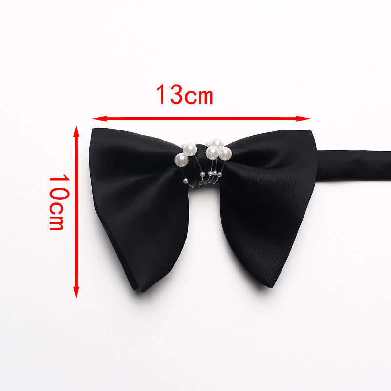 Men's Black Personality Pearls Bow Tie