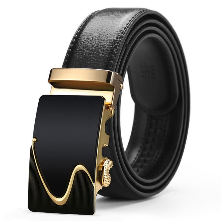 Men's Luxury Embossed Automatic Buckle Leather Belt