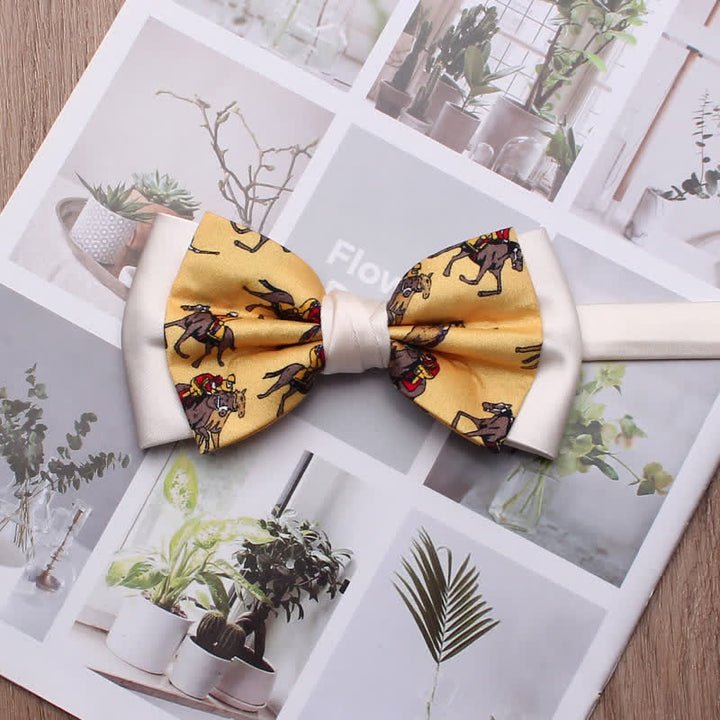 Men's Vintage Racehorse Shark Bow Tie - Yellow - image 0