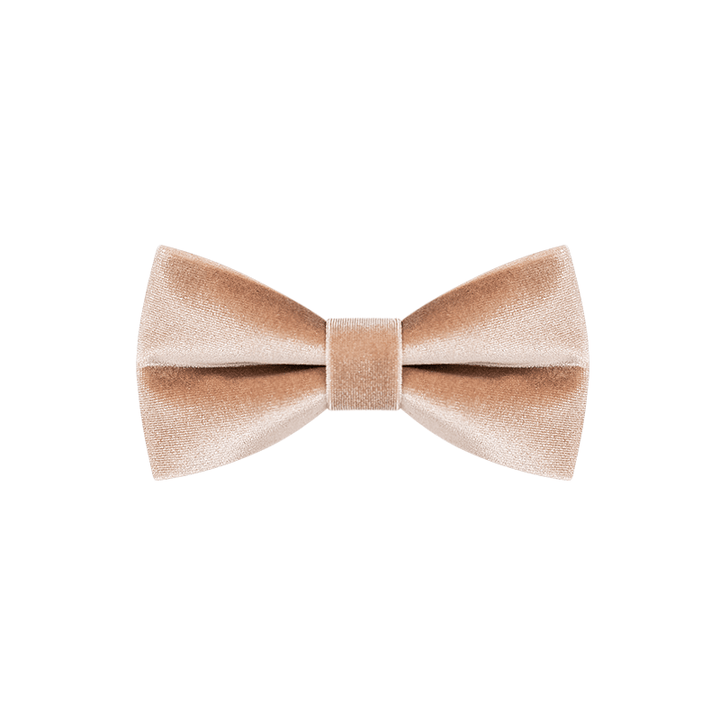 Men's Champagne Solid Color Velvet Bow Tie