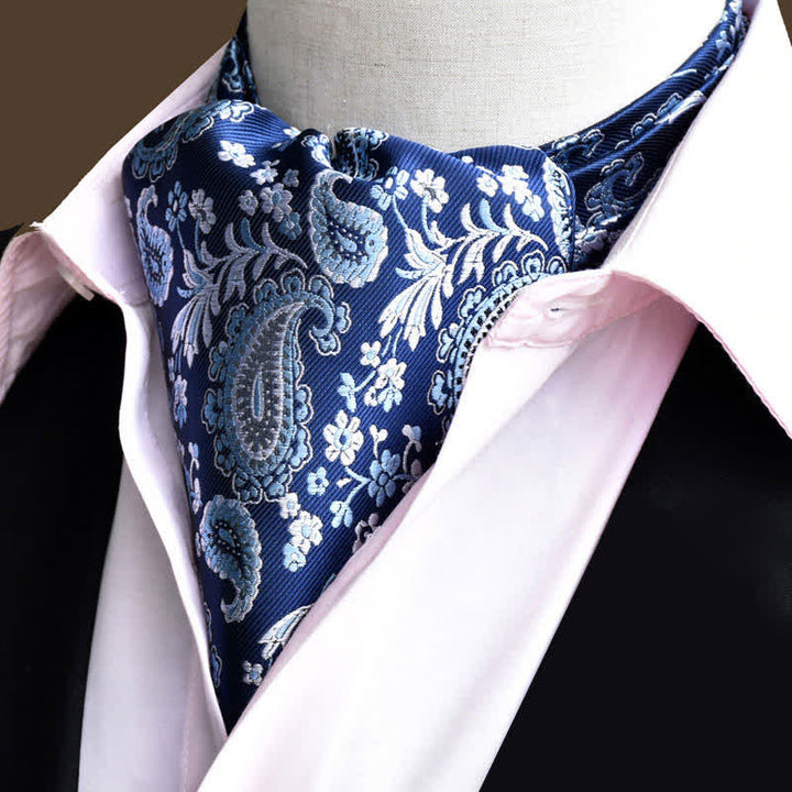 DarkBlue Leisure Prom Gents Floral Ascot Paisley Cravat