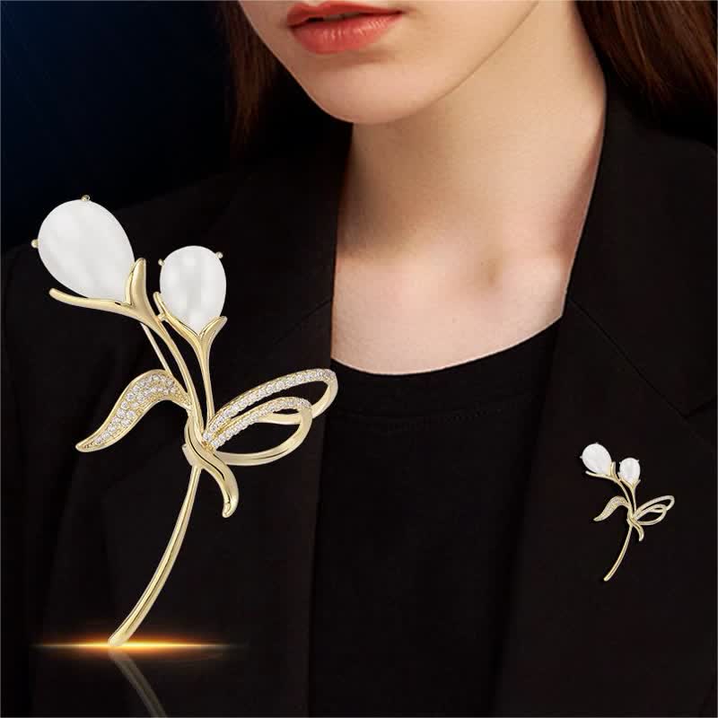 Women's Exquisite Tulip Pearl Brooch