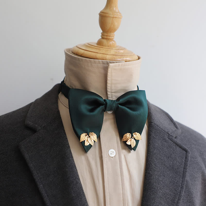 Men's Double-Layers Leaves Oversized Bow Tie