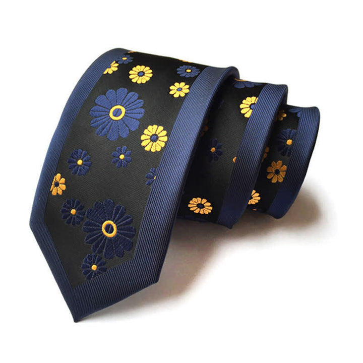 Men's Simple Daisy Floral Necktie