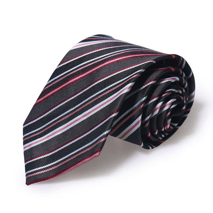 Men's Academy Business Striped Necktie - Red - image 3