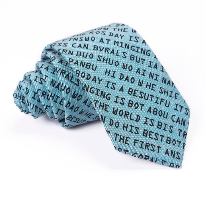 Men's Creative Casual English Letter Necktie