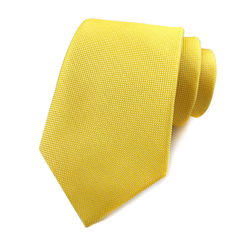 Men's Simple Solid Color Skinny Necktie - Yellow - image 14