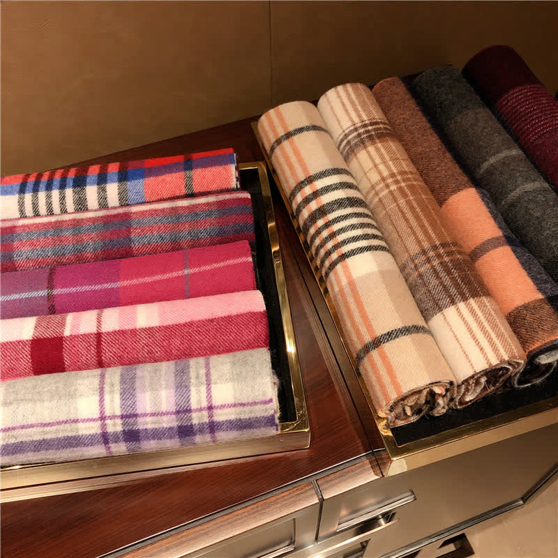 Unisex Lamb Edinburgh Big Warm Plaid Scarf - image 6