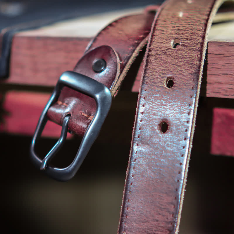 Men's Western Distressed Style Leather Belt